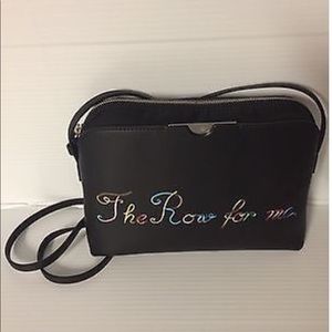 Hand painted crossbody black bag. The Row.